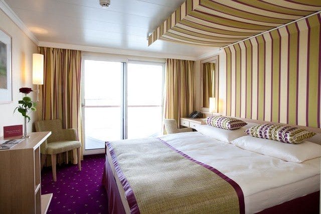 A-ROSA STELLA 3 Category C and D Staterooms aboard A-ROSA ships feature French-style "Juliette" balconies. Photo courtesy of A-ROSA.