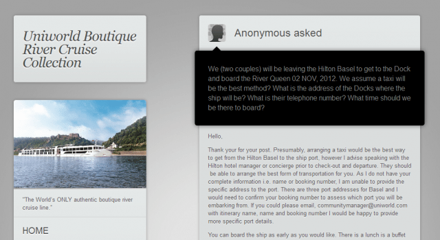 Uniworld Blog - Screenshot