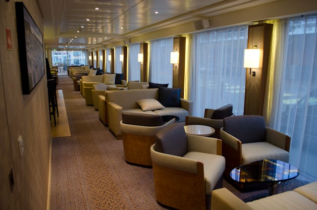 Compare As We Dare: to see the dedication the team at Viking put into these Longships, compare this photo of the Lounge aboard the new Viking Bragi with the one below from Viking Aegir. Notice any differences? There's plenty! Photo © 2013 Aaron Saunders