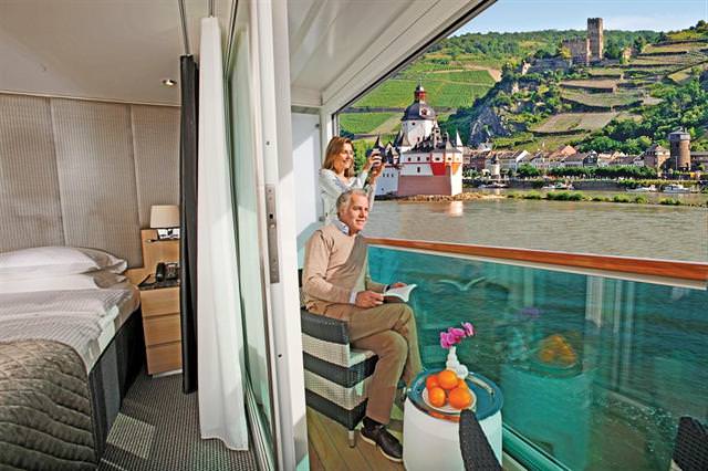 Scenic scored a major winner with their step-out balconies that can be fully enclosed at the push of a button. Photo courtesy of Scenic Tours.