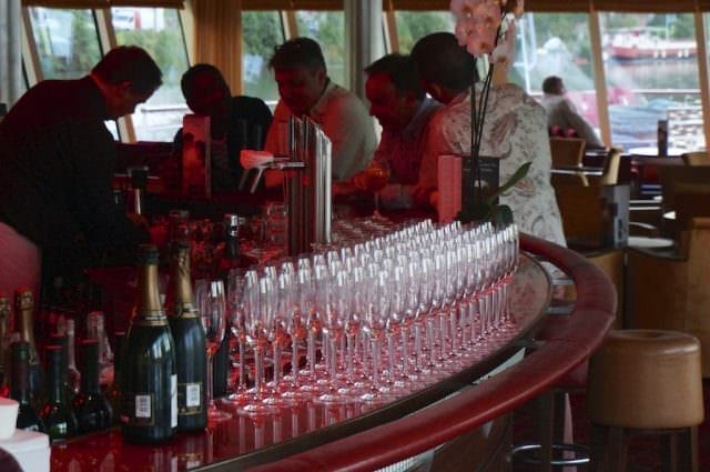 With drinks included, the bar is a social hub on A-ROSA Stella. @ 2013 Ralph Grizzle