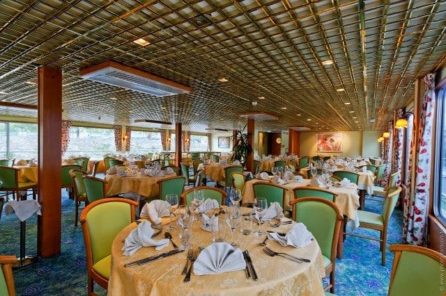 The Main Dining Room aboard Botticelli serves up breakfast, lunch and dinner. Photo courtesy of CroisiEurope.