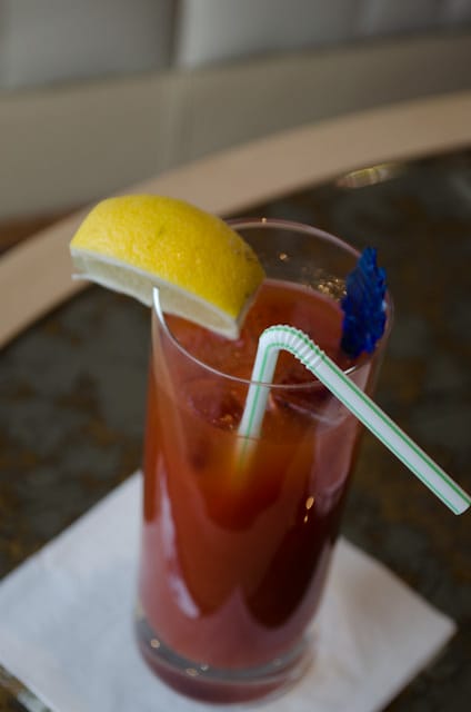 Viking Baldur's friendly bartender, Roman, convinced me to try one of his signature Bloody Mary's during our scenic sail. I was not disappointed! Photo © 2013 Aaron Saunders