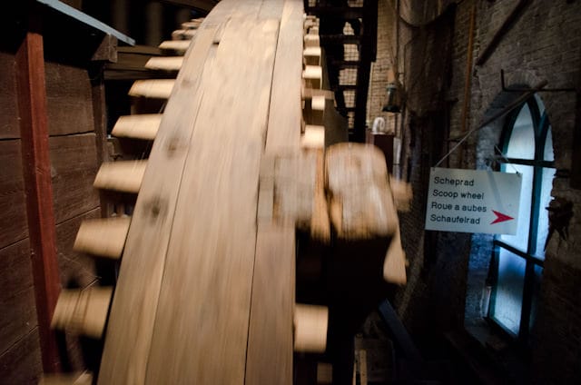 The innerworkings of a mill involve massive gears and shafts. Photo © 2013 Aaron Saunders