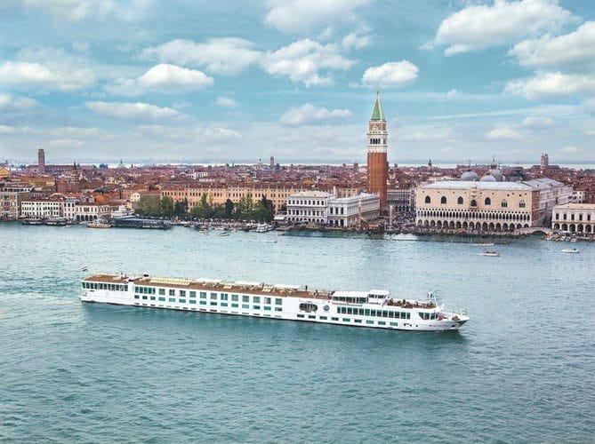 Uniworld's River Countess, shown here in Venice, was awarded the highest ranking of any ship by Travel+Leisure magazine. Photo courtesy of Uniworld Boutique River Cruise Collection