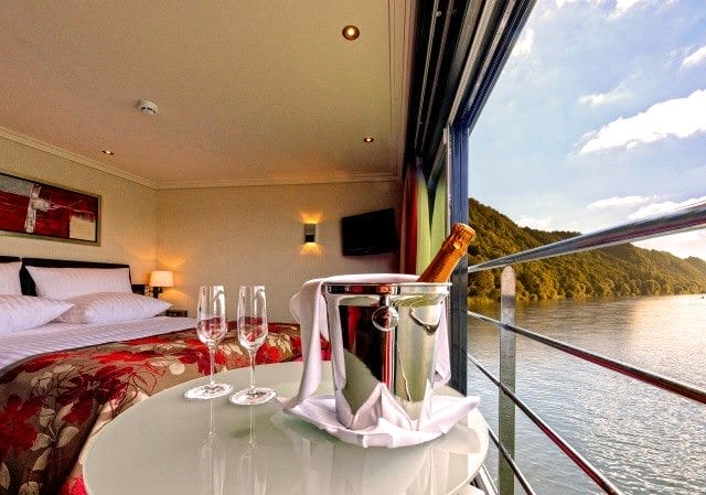 Avalon's Suite Ships feature glass windows that open to create a seven-foot wide open expanse within each suite. Photo courtesy of Avalon Waterways