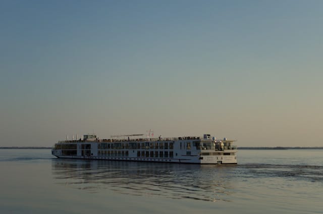 Viking Forseti cruises off Blaye, France on March 20, 2014. Photo © 2014 Aaron Saunders