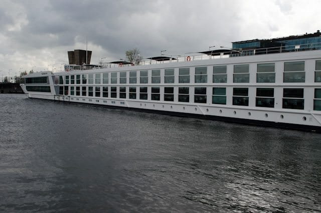 Emerald Cruises first vessel, Emerald Sky, berthed in Amsterdam prior to her christening. Photo © 2014 Aaron Saunders