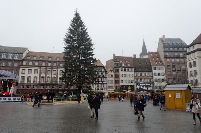 The annual Christmas Tree in Strasbourg, France is an attraction in and of itself. CroisiEurope is based in Strasbourg. Photo © 2013 Aaron Saunders