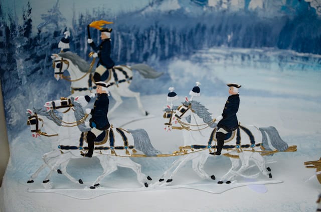 Decorative winter dioramas on display in the small town of Durnstein, Austria. Photo © 2014 Aaron Saunders