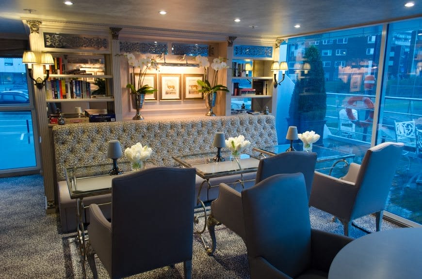 My Favorite Spot Onboard: the Bar du Lepoard aboard S.S. Maria Theresa. Photo © 2015 Aaron Saunders