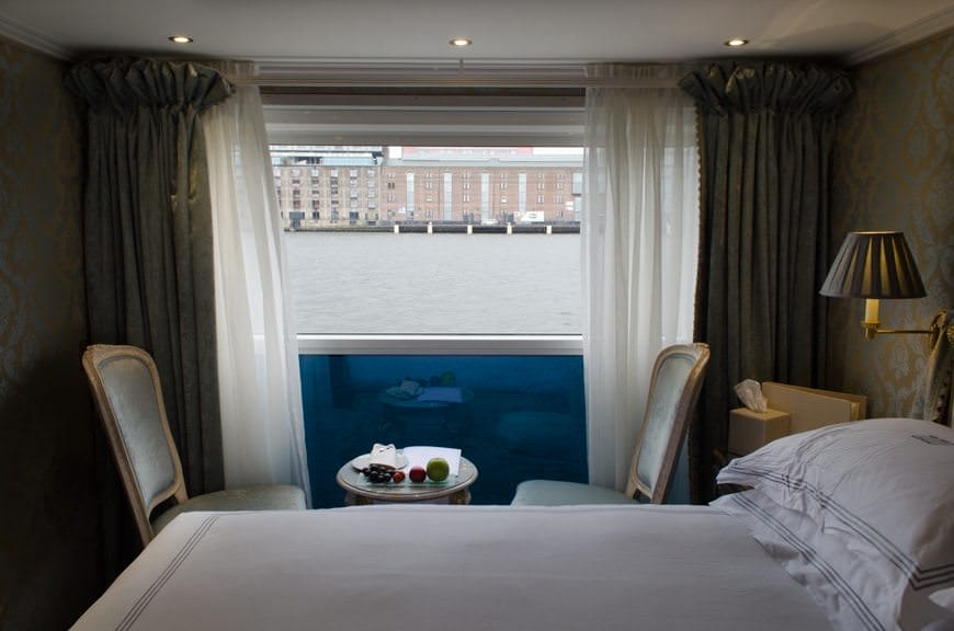 Stateroom Bliss: my Category 2 Stateroom features a French-style balcony that opens with the push of a button. Photo © 2015 Aaron Saunders