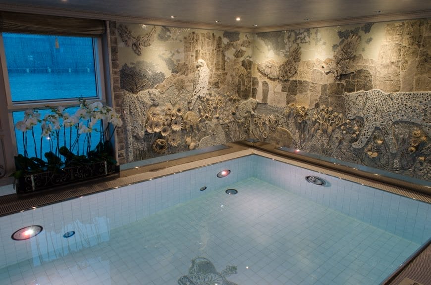 Uniworld's S.S. Maria Theresa also boasts an indoor swimming pool all the way aft on Hofburg Deck that is surprisingly well-done. Photo © 2015 Aaron Saunders