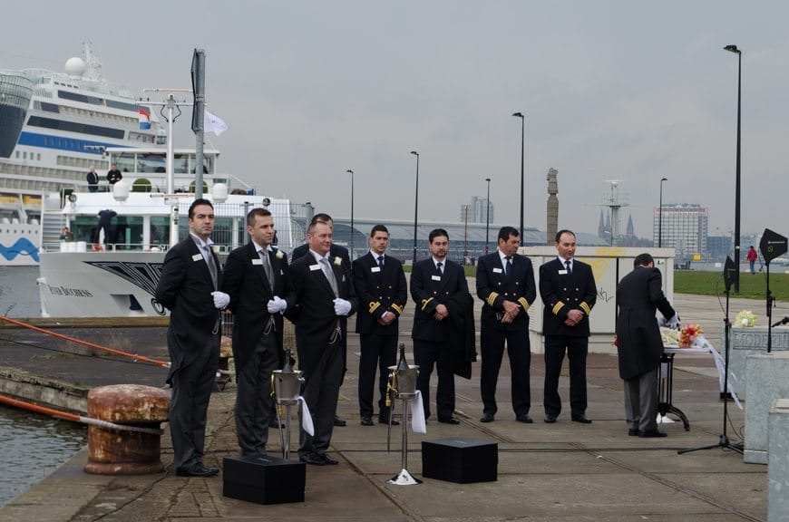 It's that time! Christening ceremonies began at 10:30 a.m. sharp. Photo © 2015 Aaron Saunders