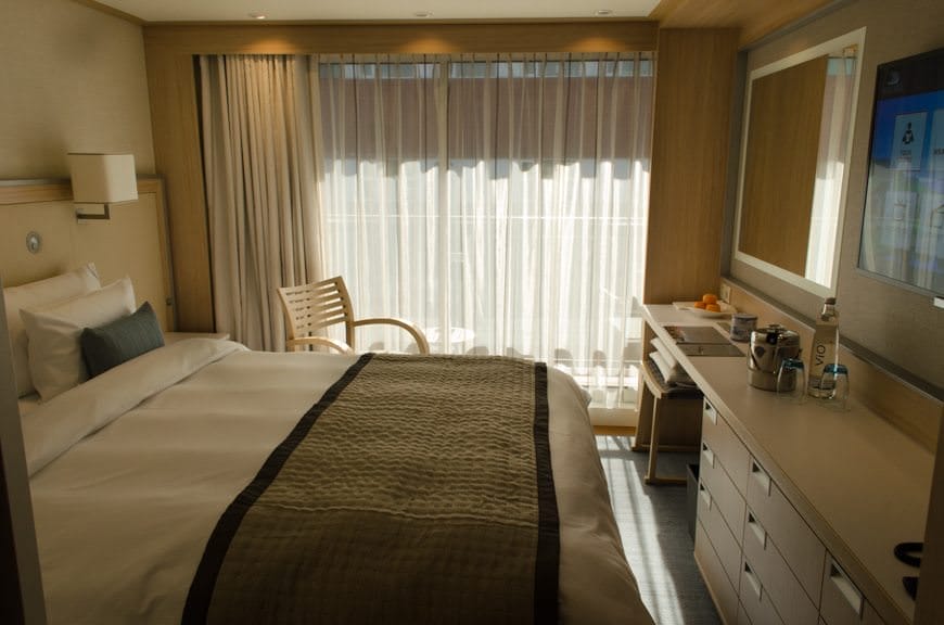 My home for the next four nights: a Category A Balcony Stateroom on Deck 3. Photo © 2015 Aaron Saunders