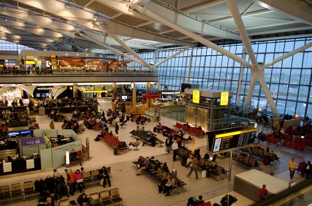 The attractive concourse area at London Heathrow's Terminal 5, utilised almost exclusively by British Airways. Photo © 2013 Aaron Saunders
