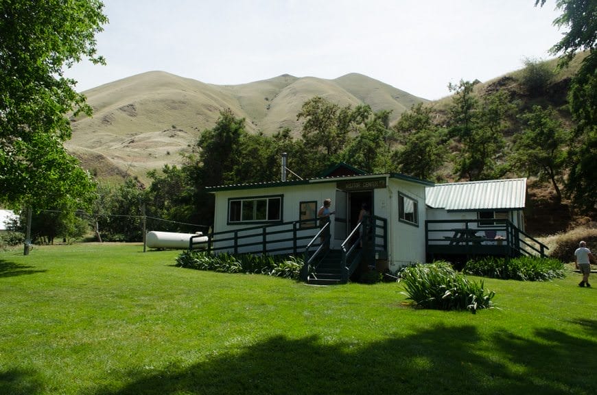 It's not much, but there's a small gift shop here and plenty of historic information about Hell's Canyon. Photo © 2015 Aaron Saunders