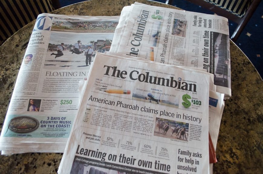 Of course, you could always relax with the local paper - which the crew went out and bought while we were touring this morning. Love it! Photo © 2015 Aaron Saunders