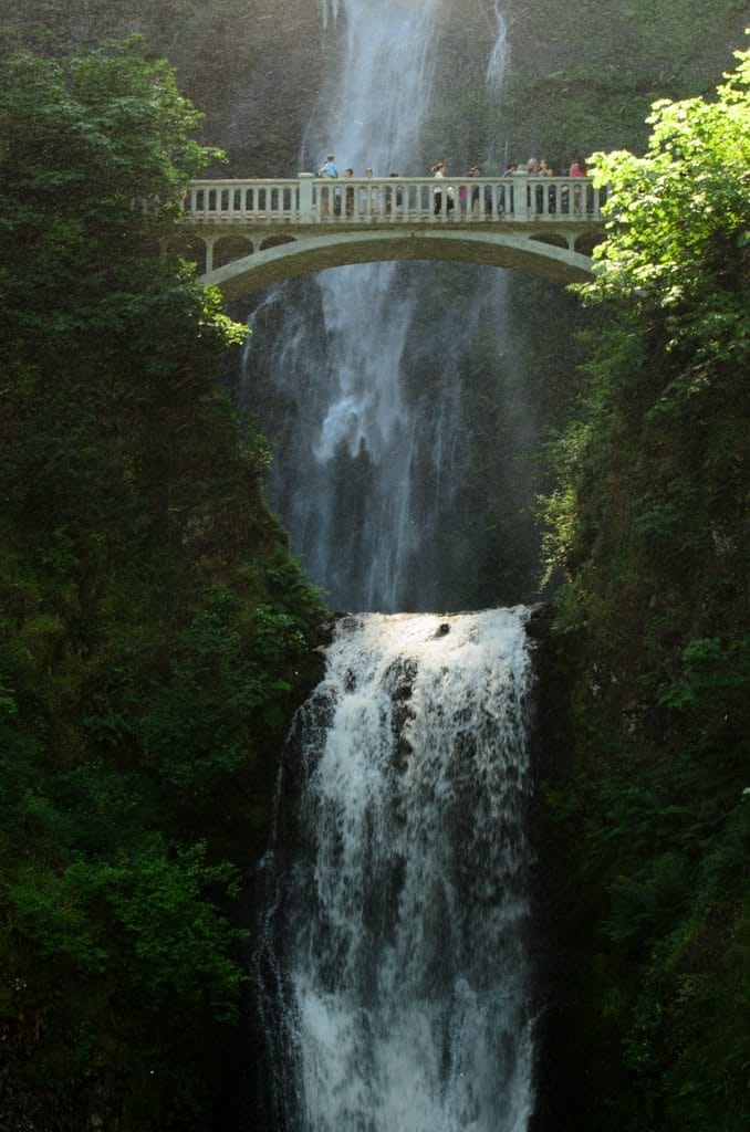 On-tour at Multnomah Falls, Washington. Photo © 2015 Aaron Saunders