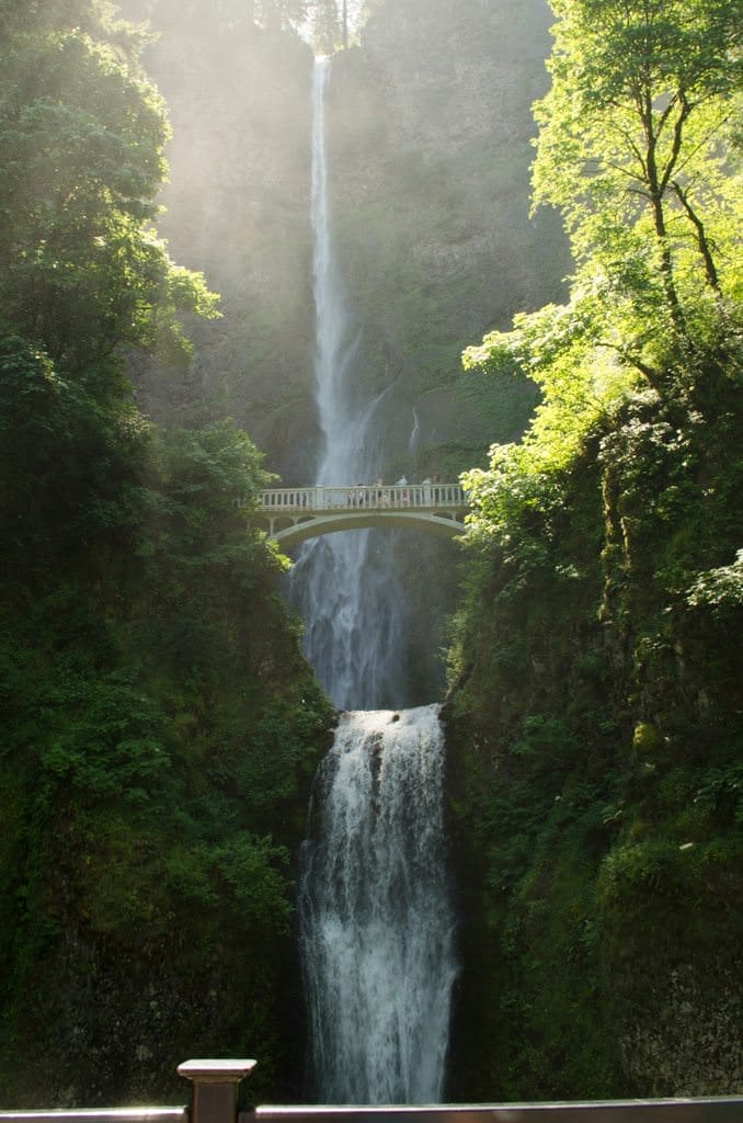Breathtaking Multnomah Falls is just a handful of miles away from Portland - making it a popular place to be on a Sunday! Photo ©  2015 Aaron Saunders