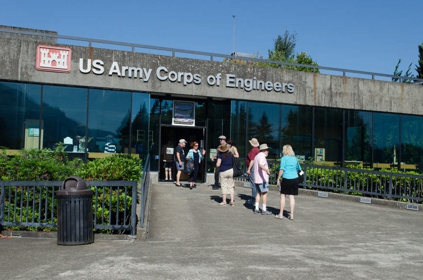 Our first stop: Bonneville Dam, built and operated by the U.S. Ary Corps. of Engineers. Photo © 2015 Aaron Saunders