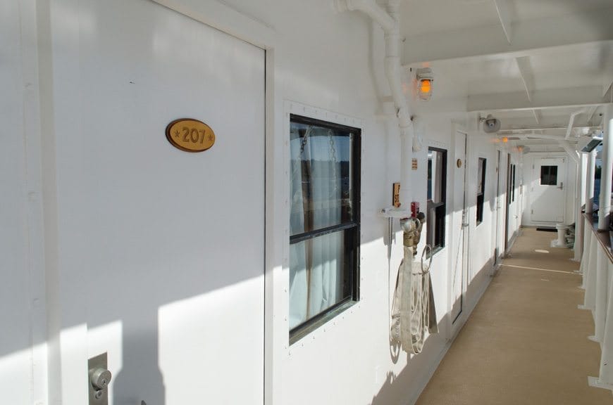 My home for the next week: Commander Stateroom 207, which features access from the ship's outer decks. I love this feature! Photo © 2015 Aaron Saunders