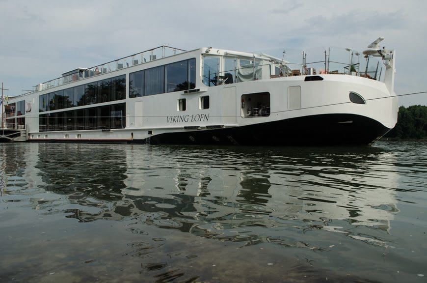Viking Lofn tied up at her berth in Krems this evening. Photo © 2015 Aaron Saunders