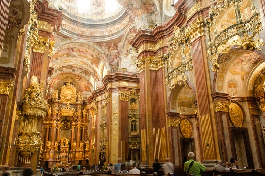 The tour of Melk Abbey concludes in the Abbey Cathedral. Photo ©  2015 Aaron Saunders