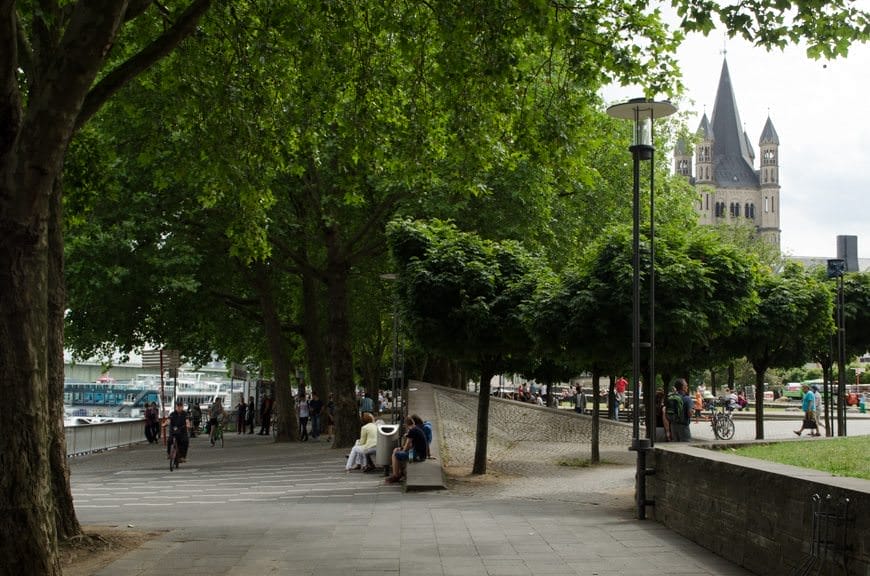 A pretty summer's day along the Rhine in Cologne, Germany. Photo ©  2015 Aaron Saunders