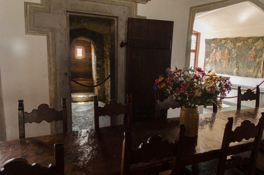 Note the dining table in the foreground...and the open door to the bathroom in the background. Photo ©  2015 Aaron Saunders
