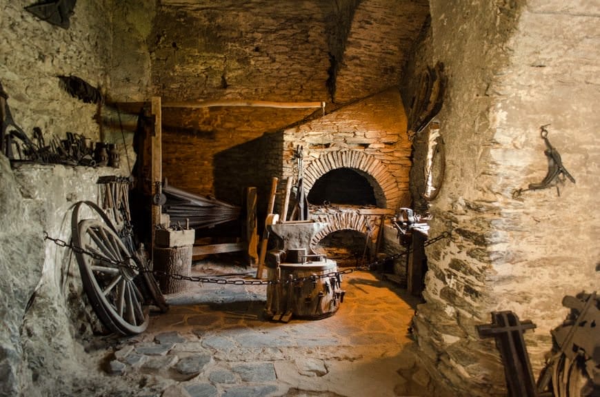 The castle blacksmith area is pretty much as you'd expect. Photo ©  2015 Aaron Saunders
