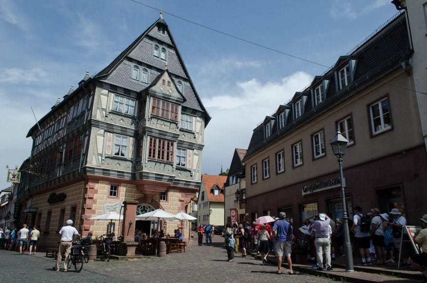 Step back in time in Miltenberg, Germany! The Hotel Zum Riesin - purportedly the oldest Inn in Germany - is front and center.