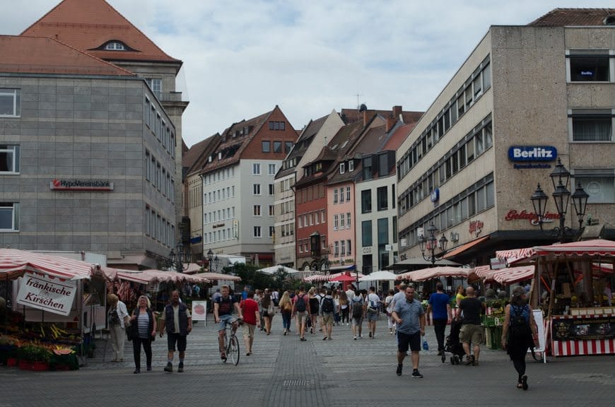 Koningstrasse: entrance to Nuremberg's modern-day pedestrian zone and shopping district. Photo © 2015 Aaron Saunders