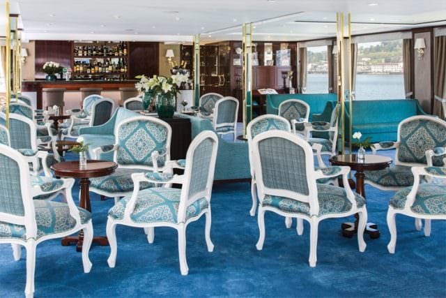 Main lounge on Queen Isabel. Photo courtesy of Uniworld.