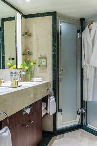 Bathroom on Queen Isabel. Photo courtesy of Uniworld.