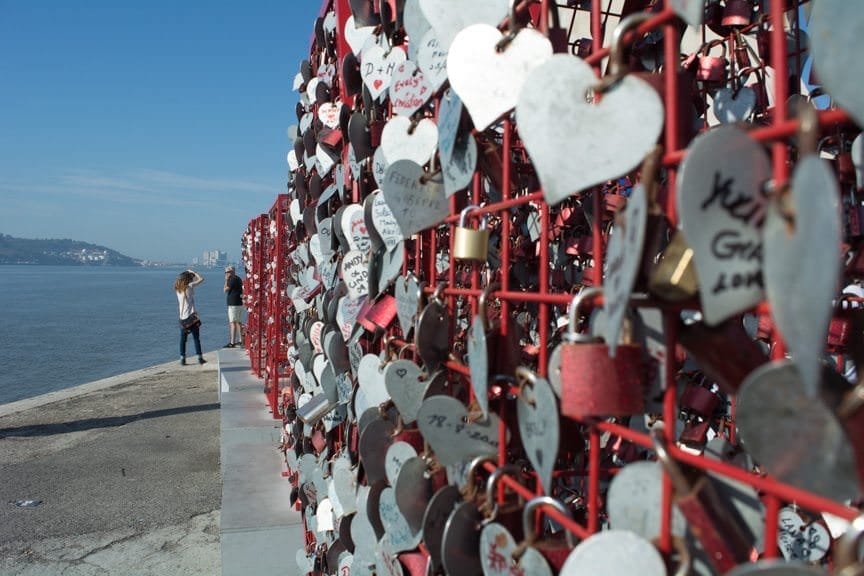 The Love Lock Craze continues here in Lisbon! Photo © 2015 Aaron Saunders
