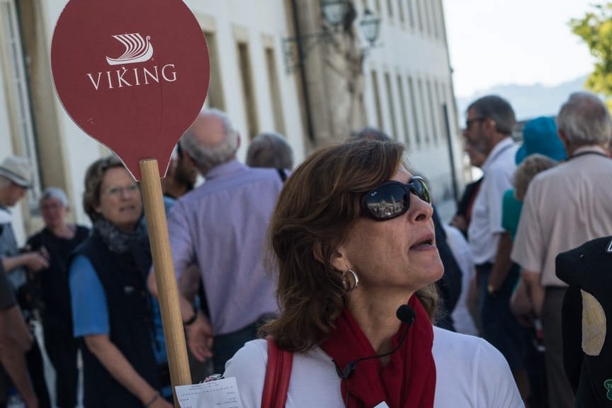 Our guide explains the university's history to us before we venture into the Library. Photo © 2015 Aaron Saunders