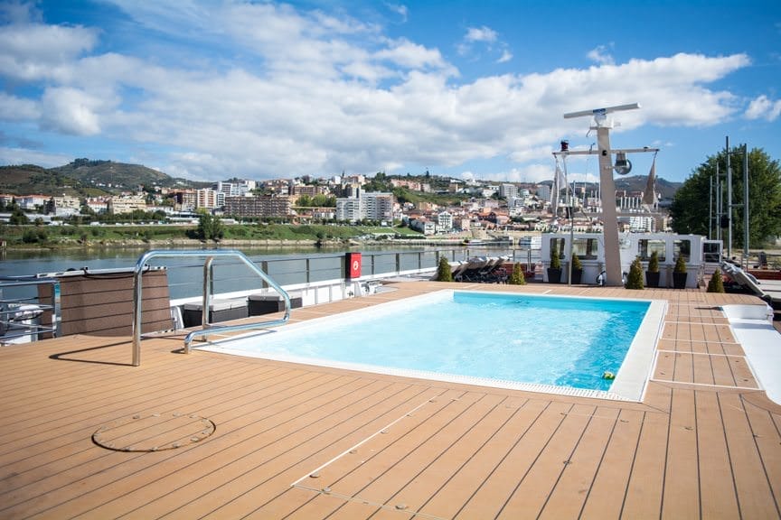 Viking Torgil's inviting swimming pool this afternoon. Photo © 2015 Aaron Saunders