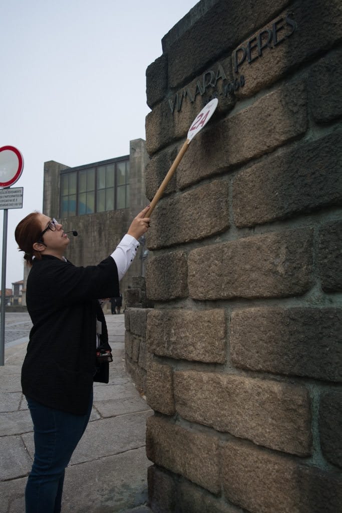 Our guide points out an important feature of the Cathedral for us to see. Photo © 2015 Aaron Saunders