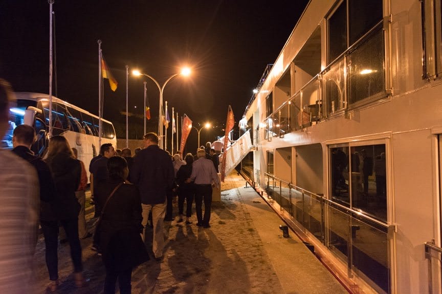 Returning back to the Viking Torgil after a pleasant and full day of exploration. Photo © 2015 Aaron Saunders