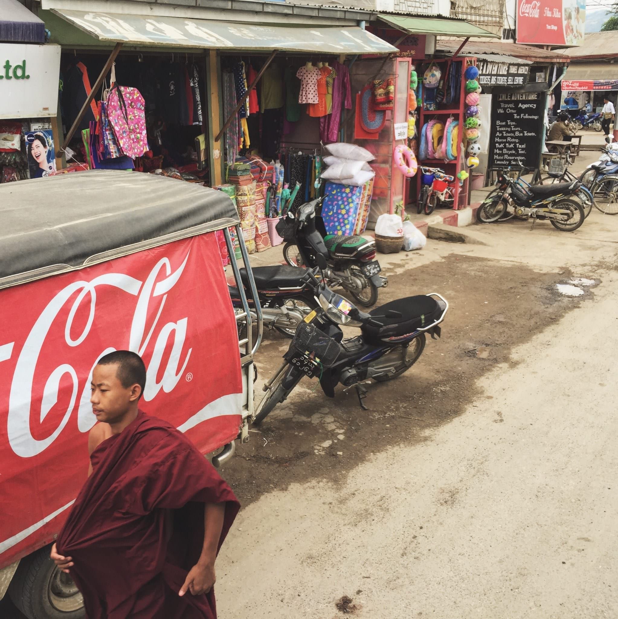 While there is very little western influence in Myanmar, it's beginning to creep in. © 2015 Gail Jessen