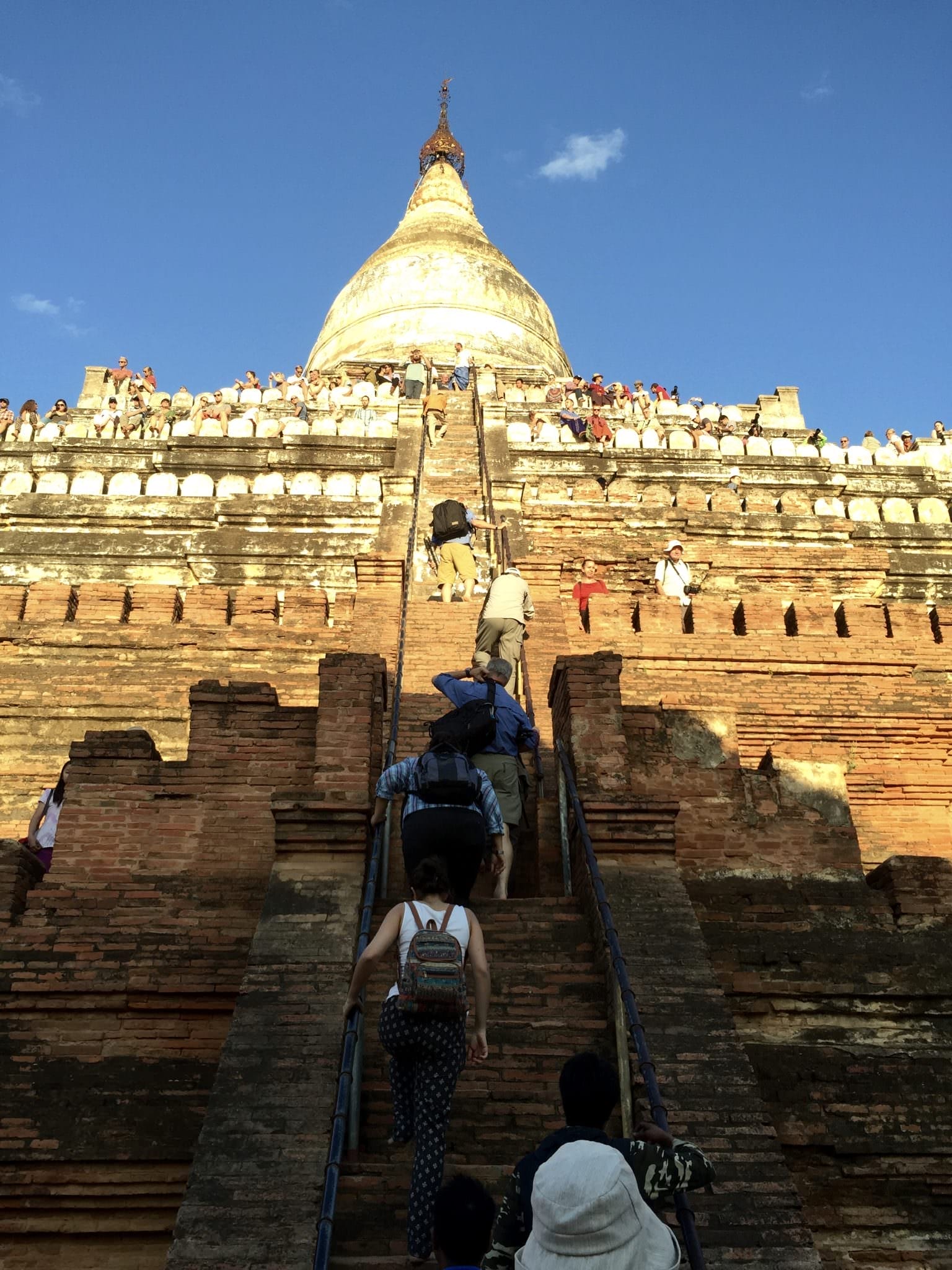 Each step was about two feet high and there are five levels to climb if you want the premier view from the tip top. © 2015 Gail Jessen