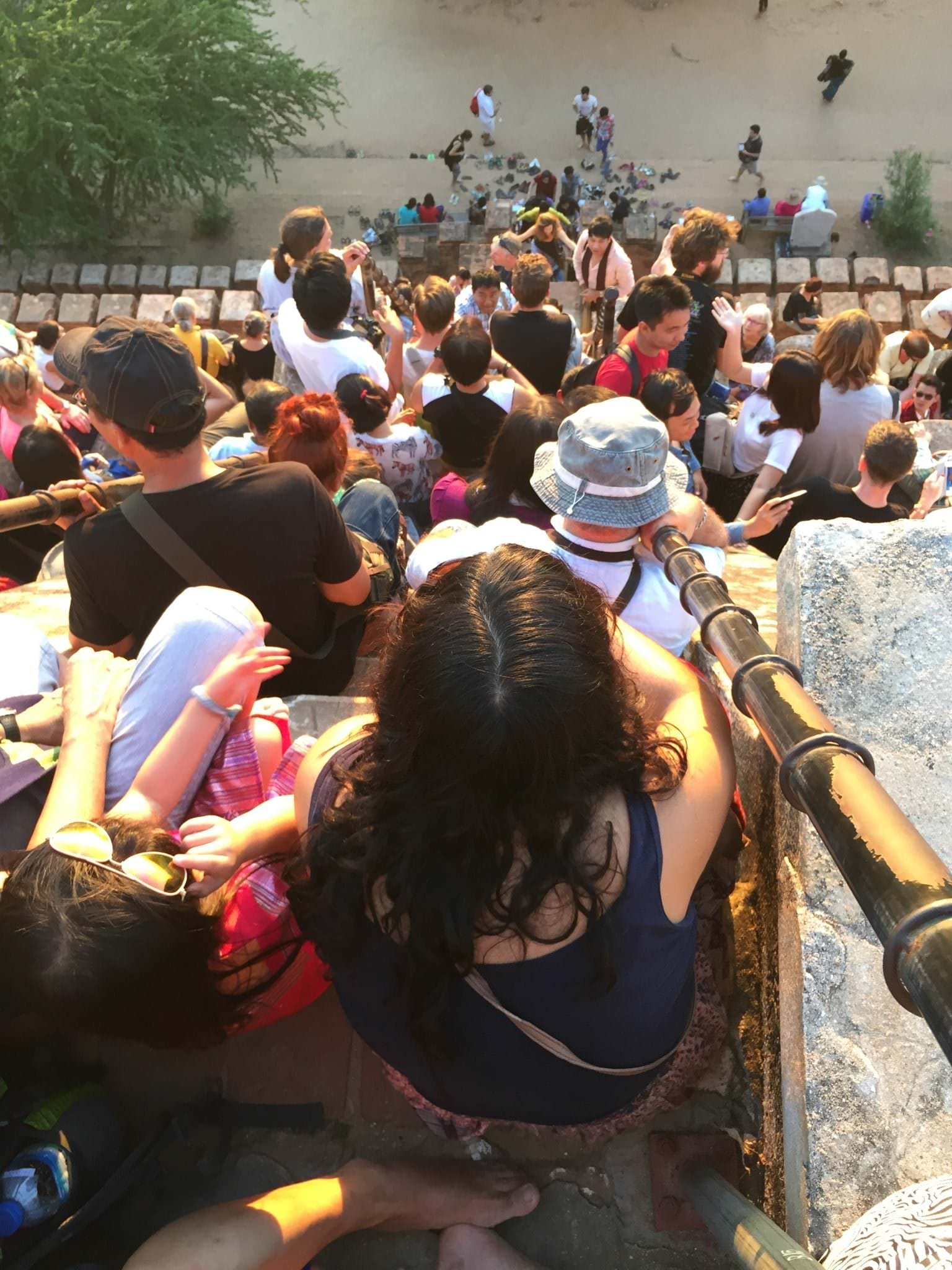 This is what I meant when I advised against claustrophobic travelers hiking to the top. Every stairway was packed with people, adding to your potential panicked feeling of being stuck on top. (Man, I'm really selling this). © 2015 Gail Jessen