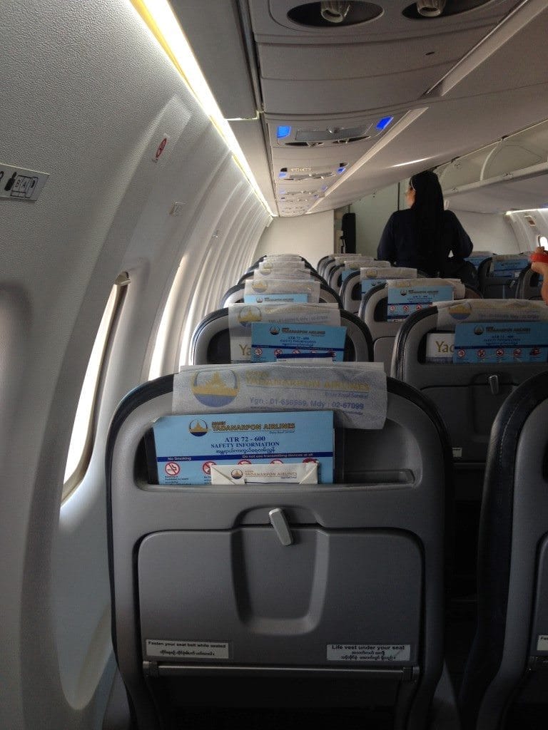 Onboard Mann Yadanarpon Airlines ATR-72 600. Photo © 2015 Aaron Saunders