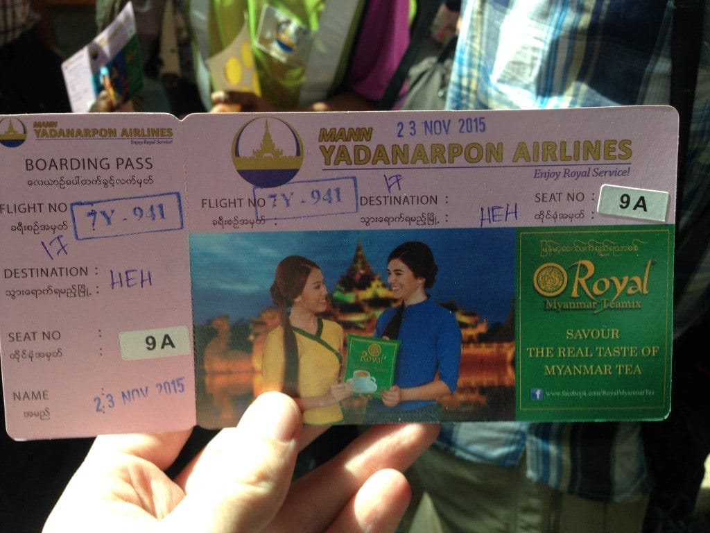 Yes, this is actually a boarding pass for a commercial airline. Fortunately, the experience would turn out to be a surprisingly pleasant one. Photo © 2015 Aaron Saunders