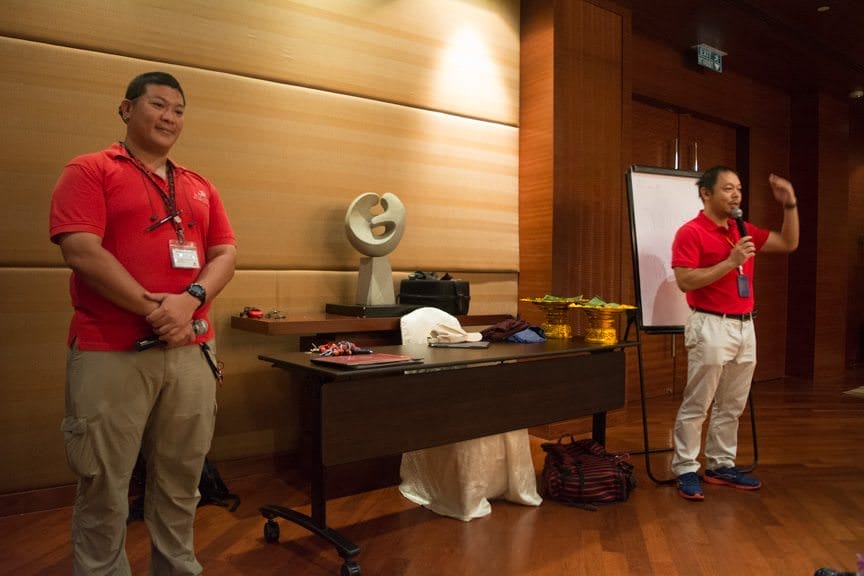 Our local Program Directors, Dom and Ake, explain our upcoming days to us. Photo © 2015 Aaron Saunders