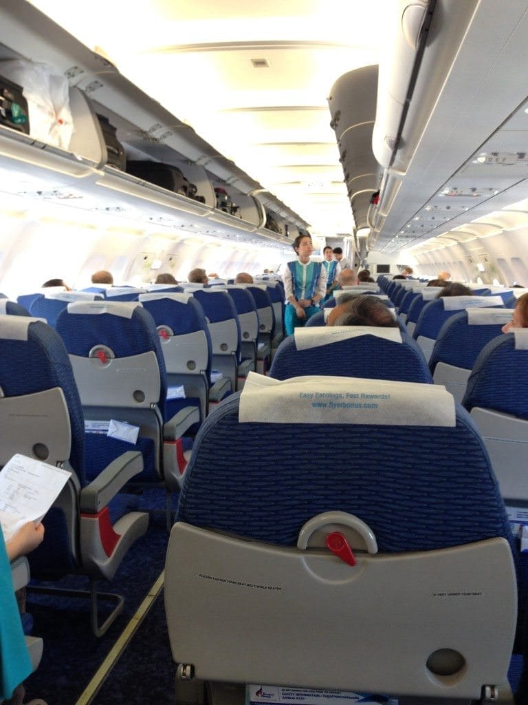 Onboard our Bangkok Airways Airbus A320, as boarding continued. Photo © 2015 Aaron Saunders
