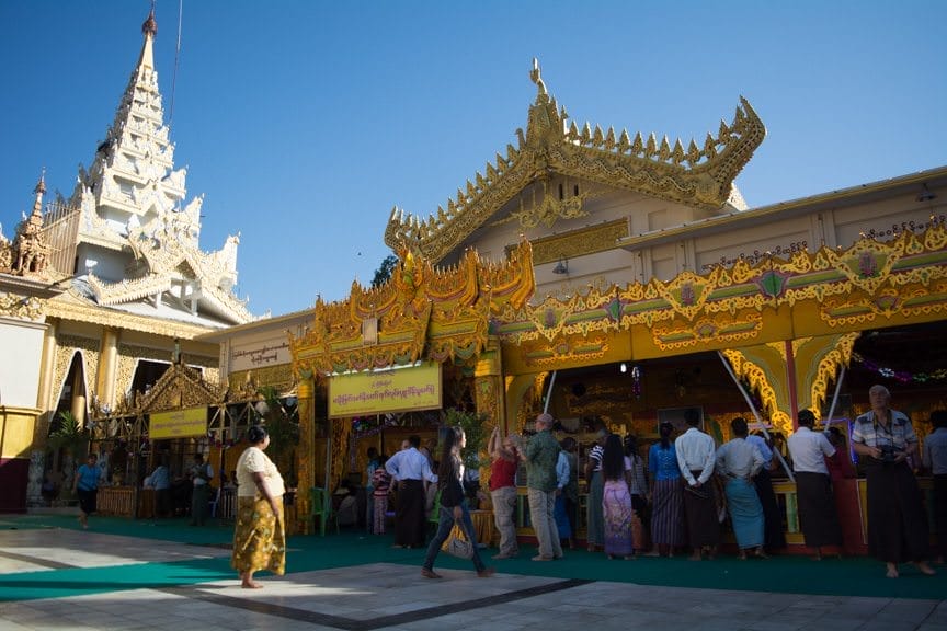 At the Paya, celebrations for the Full Moon Festival were well underway. Photo © 2015 Aaron Saunders