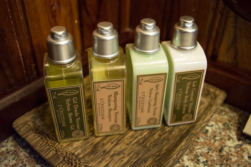 ...and L'Occitane toiletries! Photo © 2015 Aaron Saunders