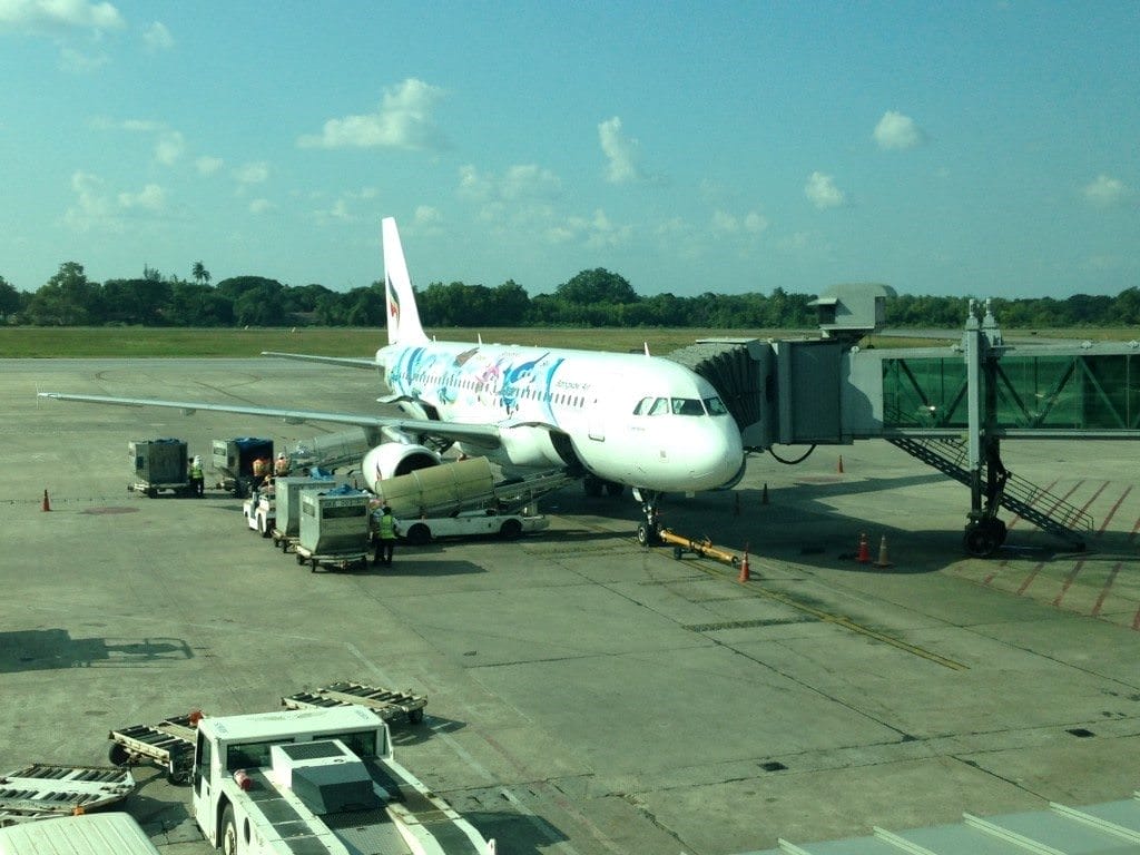 Our A320 at the gate at...Photo © 2015 Aaron Saunders